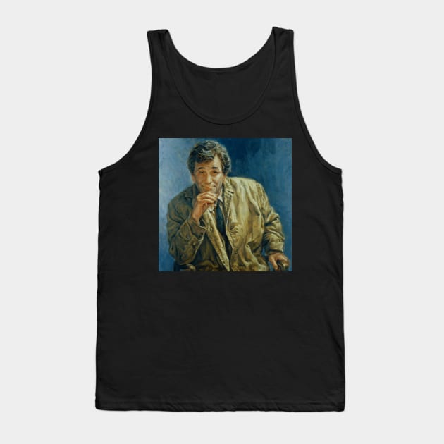 Columbo Portrait Painting - “Murder, A Self Portrait” Tank Top by HBogart